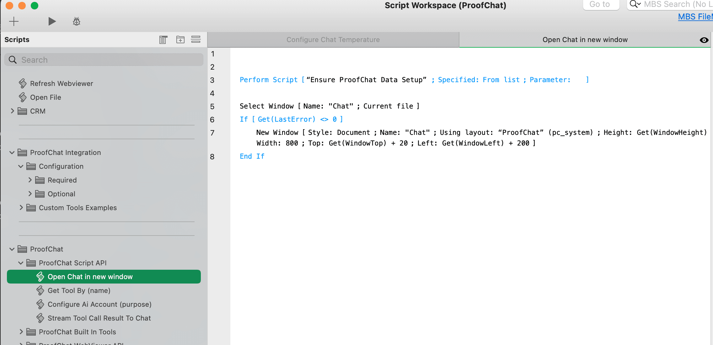 Open Chat in new window in the ProofChat → ProofChat Script API folder